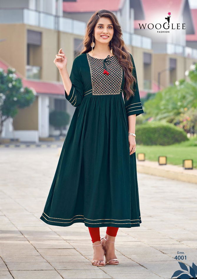 Wooglee Saanvi Nyra Cut Festive Wear Wholesale Kurtis Catalog
